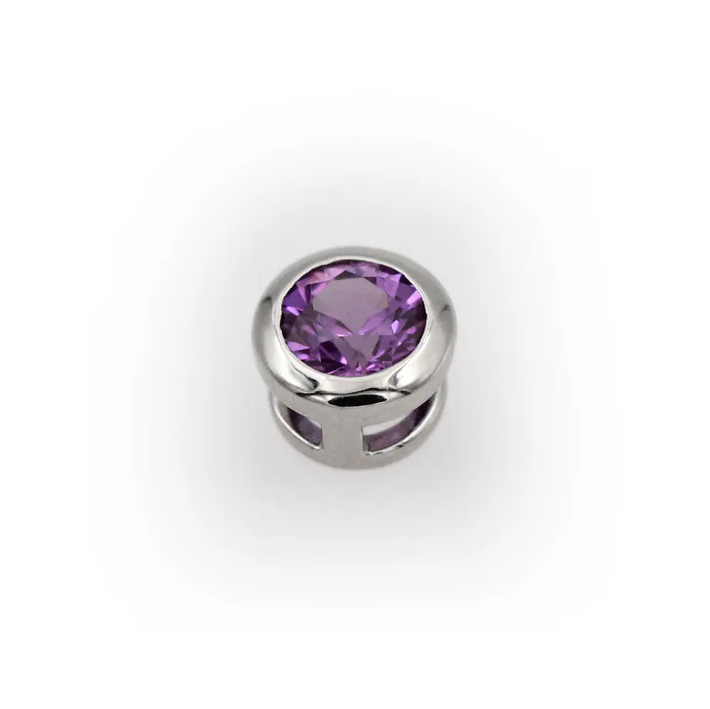 14K White Gold and Pink Sapphire Slide Pendant