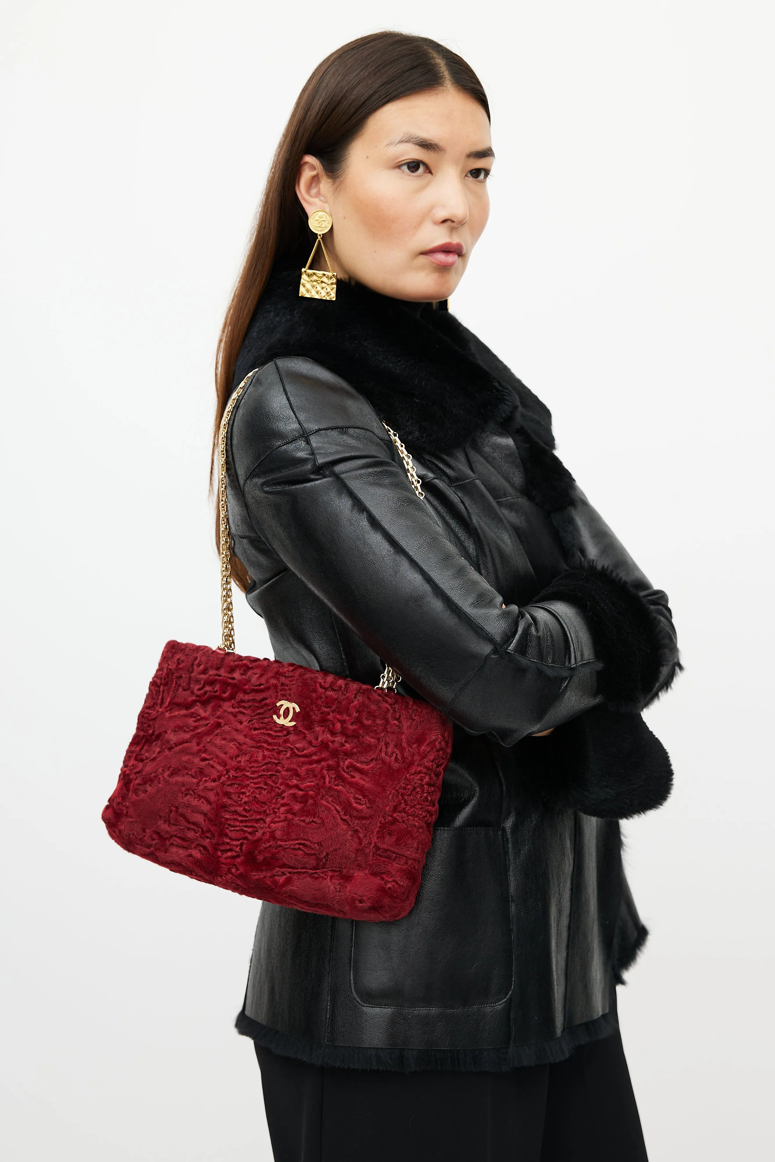 2000 Red & Gold Fur Bag