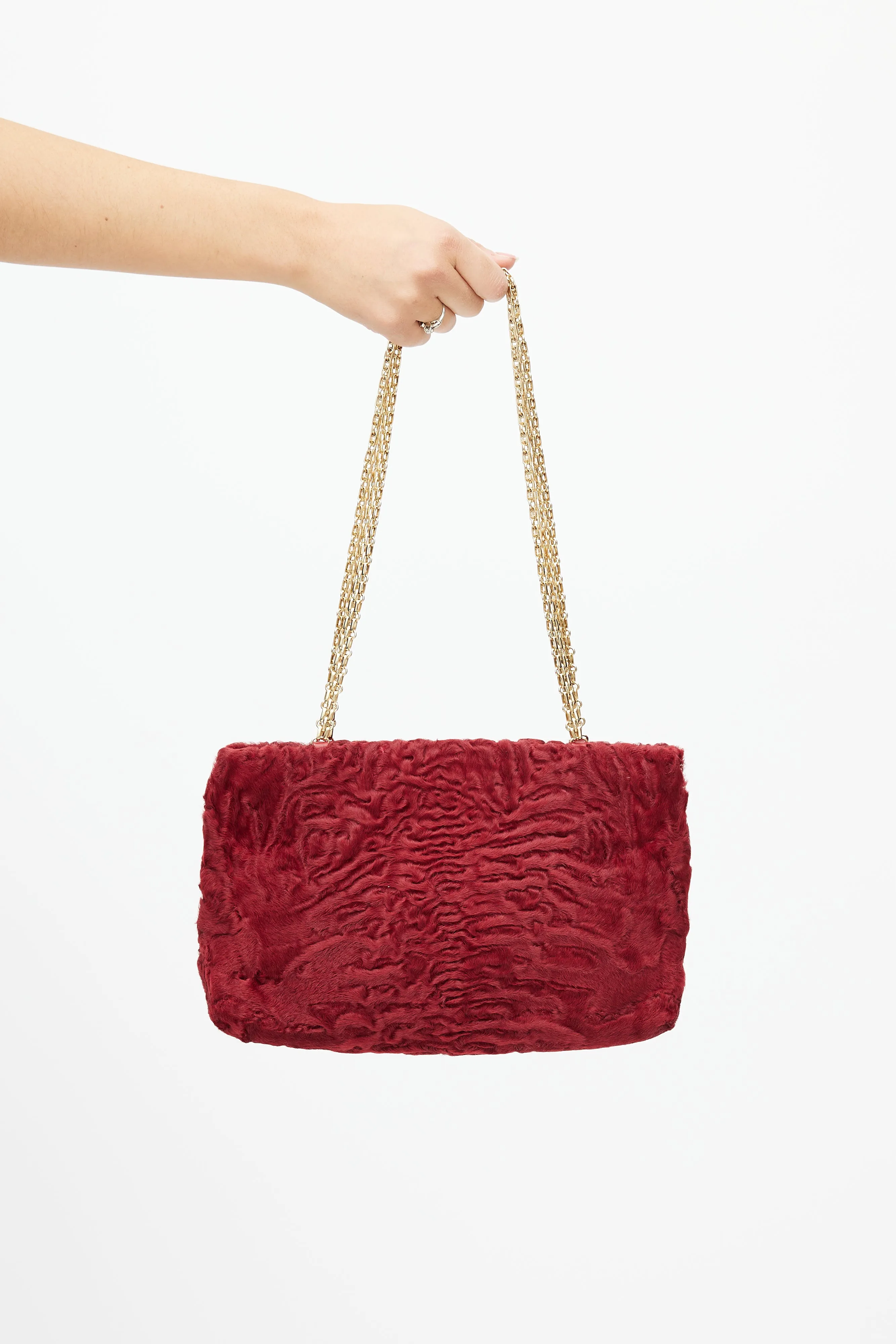 2000 Red & Gold Fur Bag