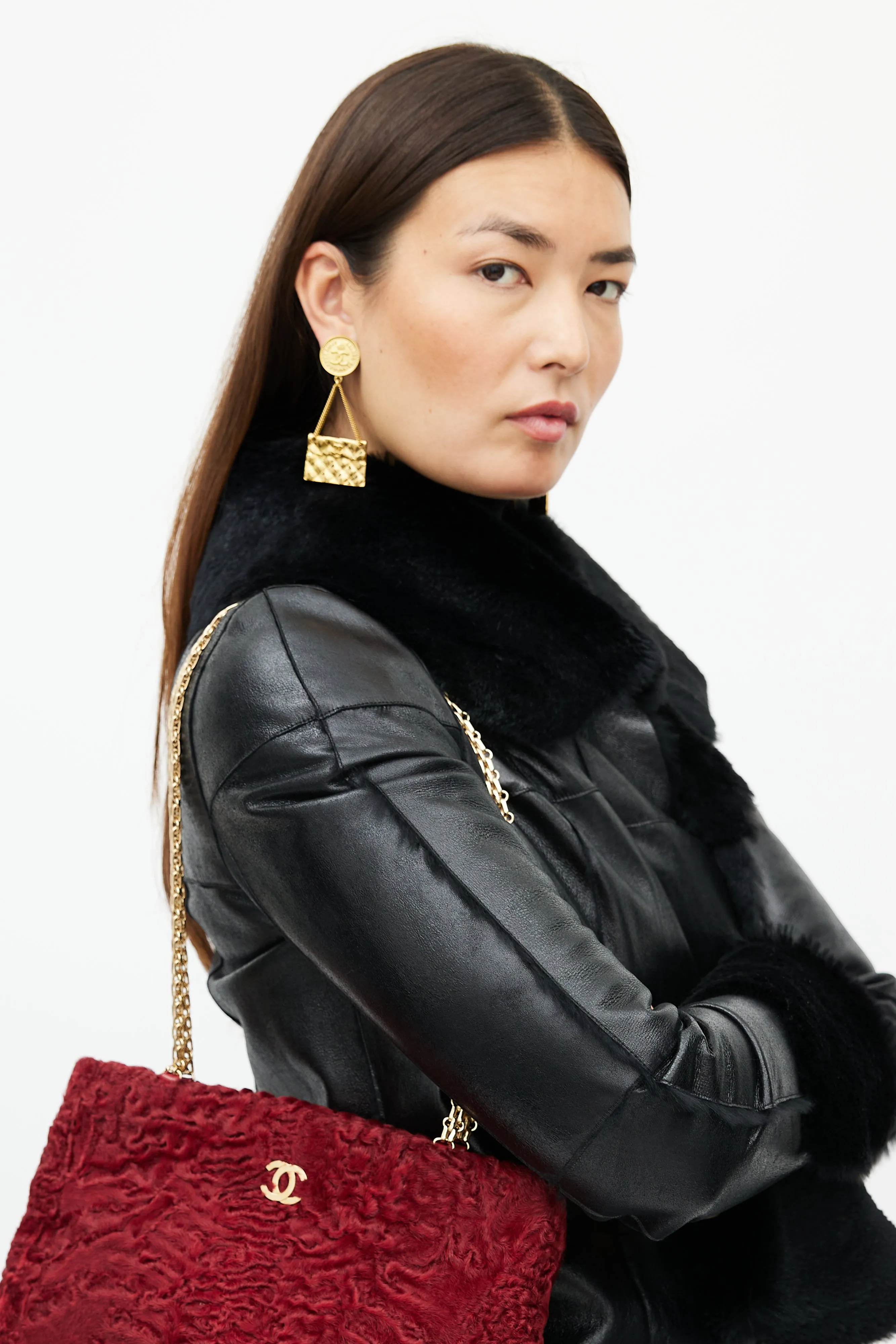 2000 Red & Gold Fur Bag