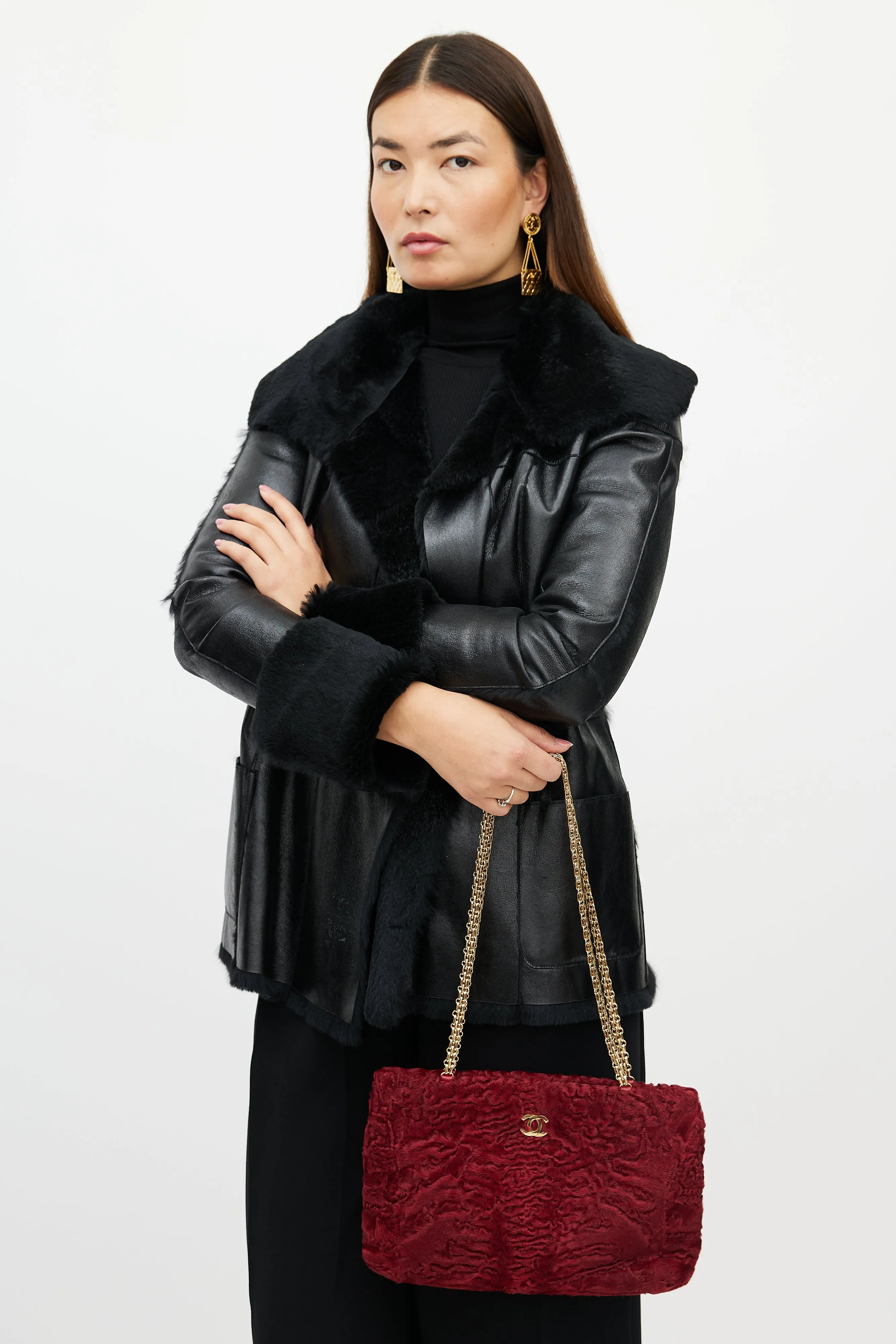 2000 Red & Gold Fur Bag