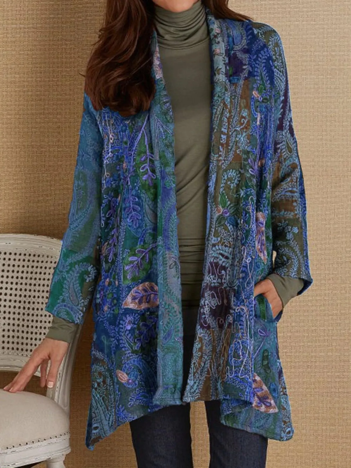 2020 new printed cardigan shirt jacket
