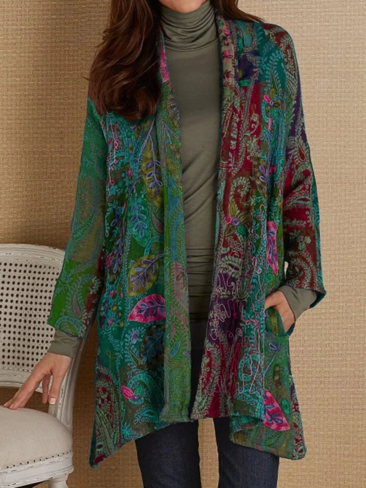 2020 new printed cardigan shirt jacket