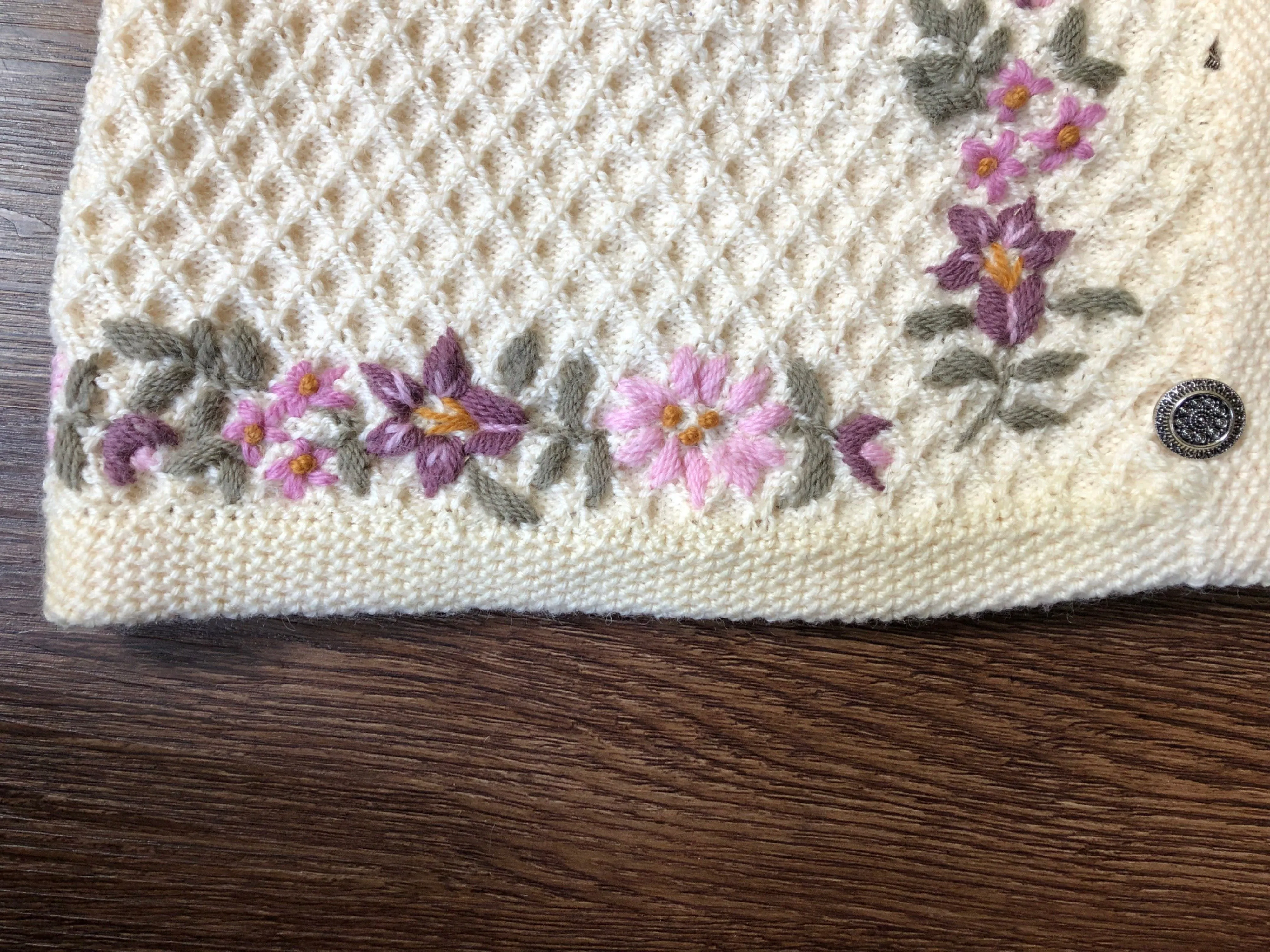 '80’s Floral Embroidered Grannycore Cardigan