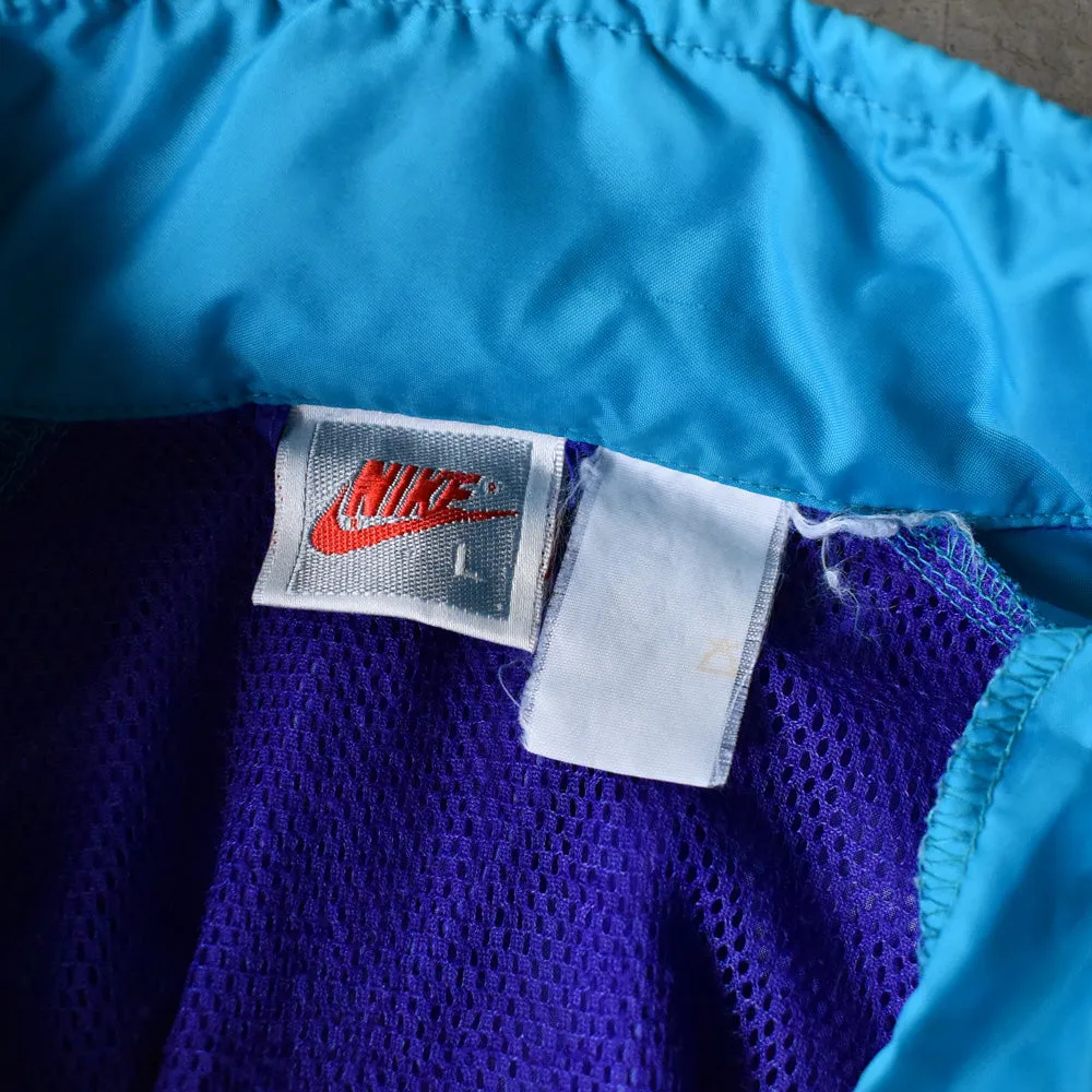 80's NIKE 銀タグ 刺繍ロゴ ナイロン トラックジャケット 240525