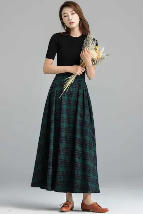 A Line long Maxi Wool Skirt 1091#
