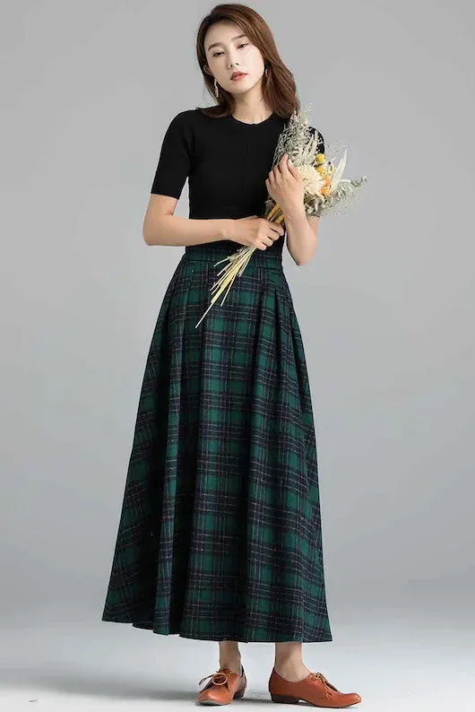 A Line long Maxi Wool Skirt 1091#