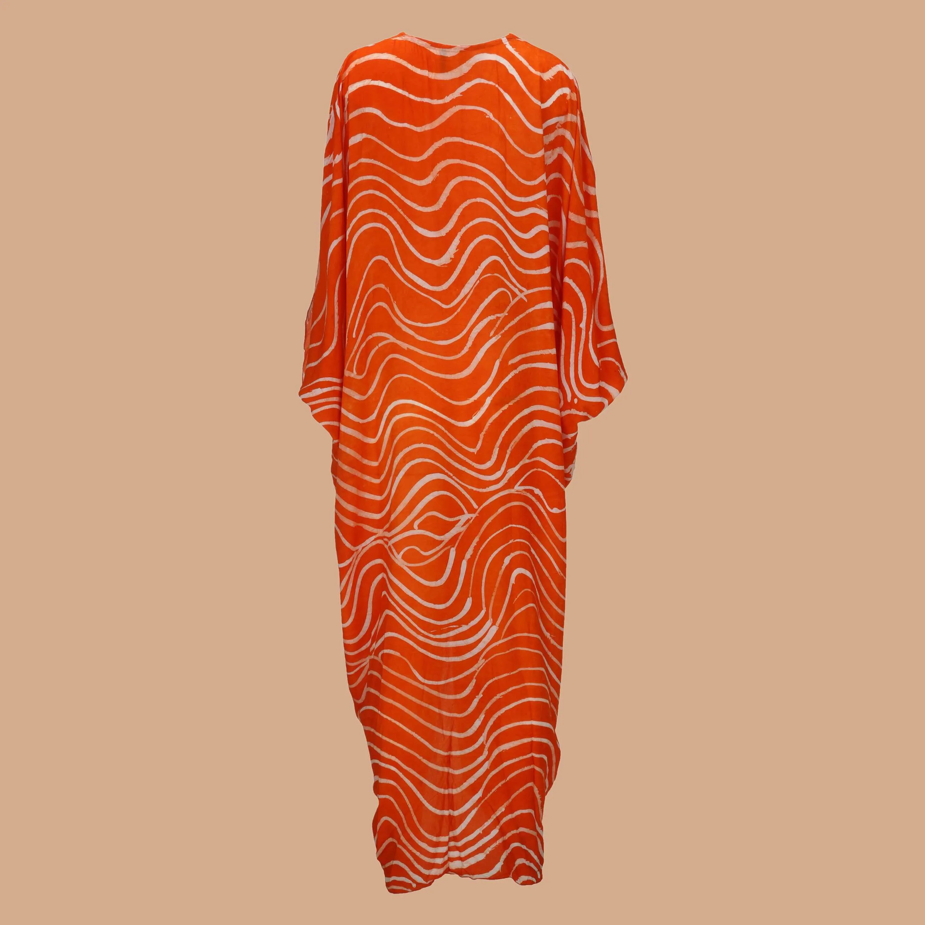 Ala Orange Àdìrẹ Hand Dye Kaftan Dress