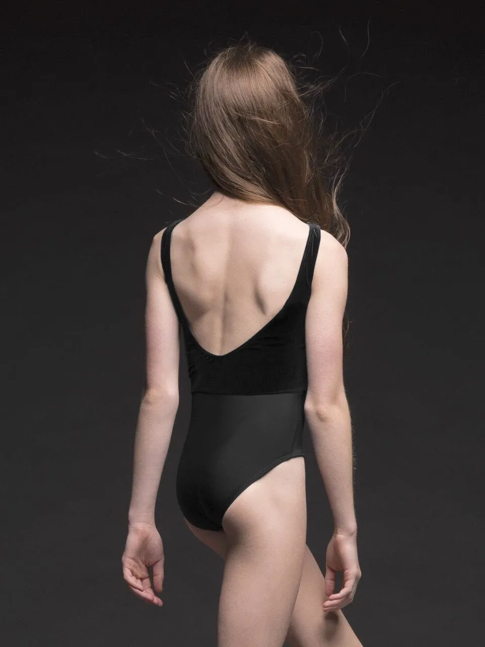Allison Kids Black Velvet Leotard RTW