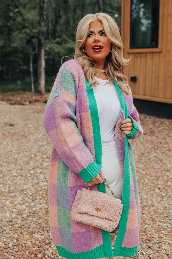 Alpine Escape Plaid Duster Cardigan Curves
