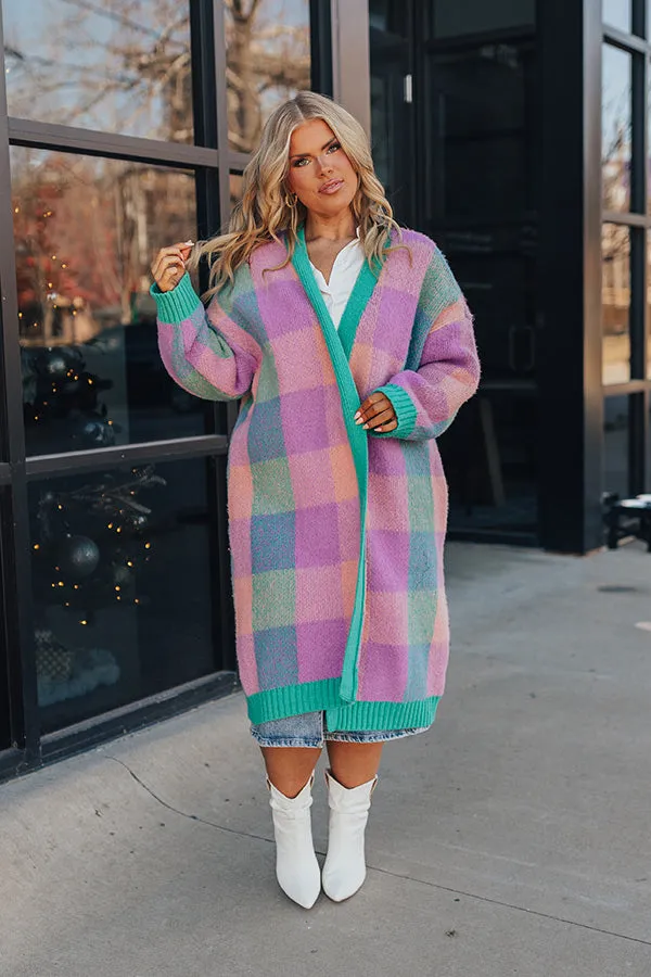 Alpine Escape Plaid Duster Cardigan Curves