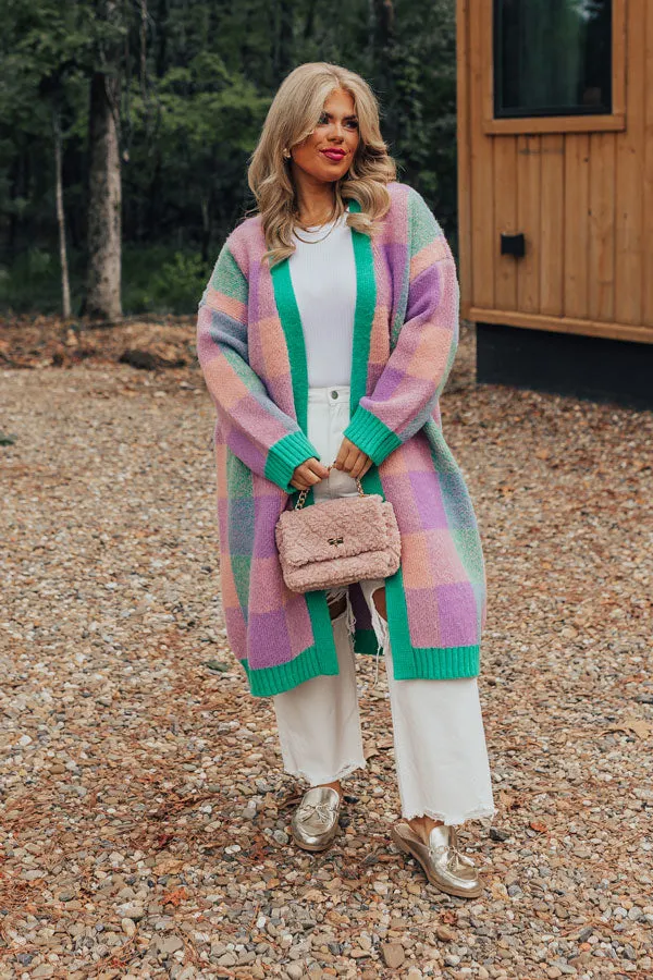 Alpine Escape Plaid Duster Cardigan Curves