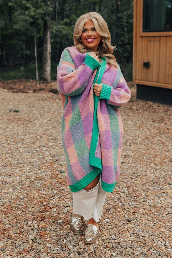 Alpine Escape Plaid Duster Cardigan Curves