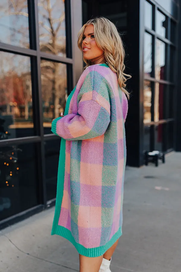 Alpine Escape Plaid Duster Cardigan Curves