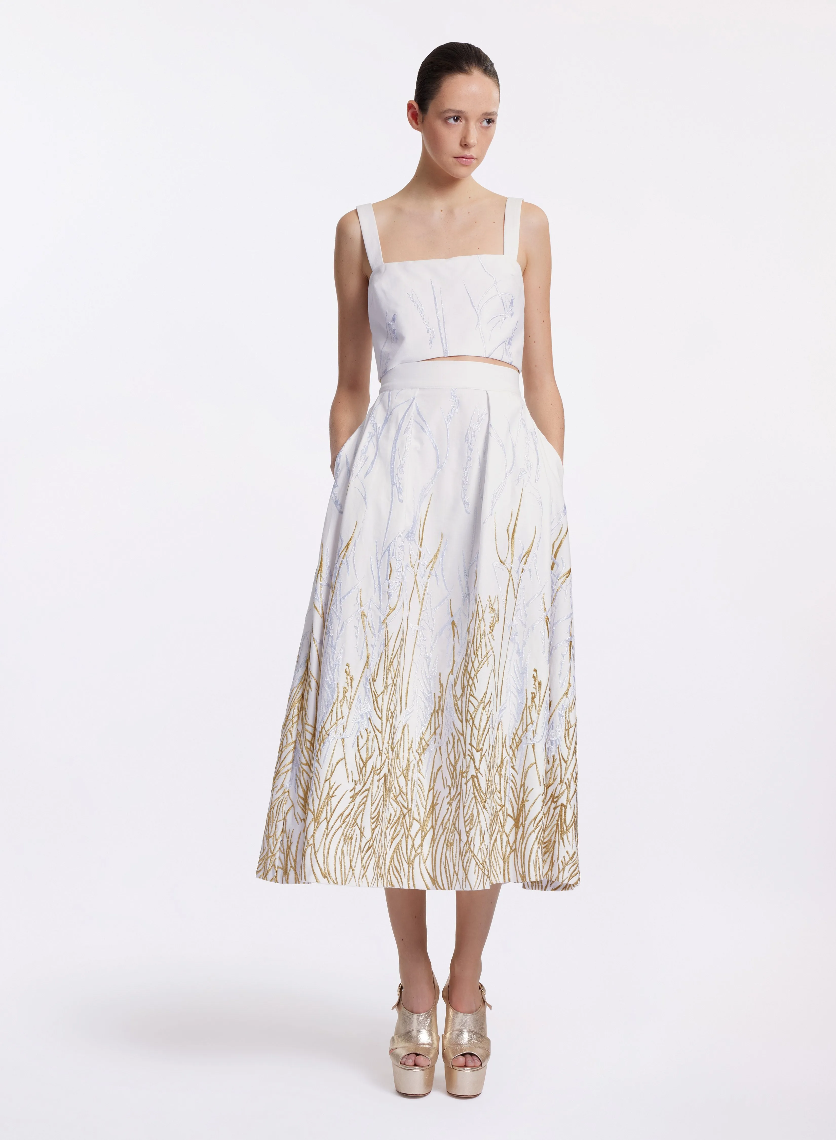 Arboreal Embroidered Cotton Top