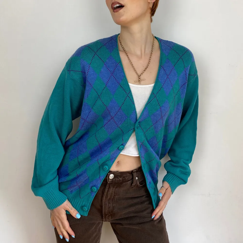 Argyle Cardigan - MEDIUM