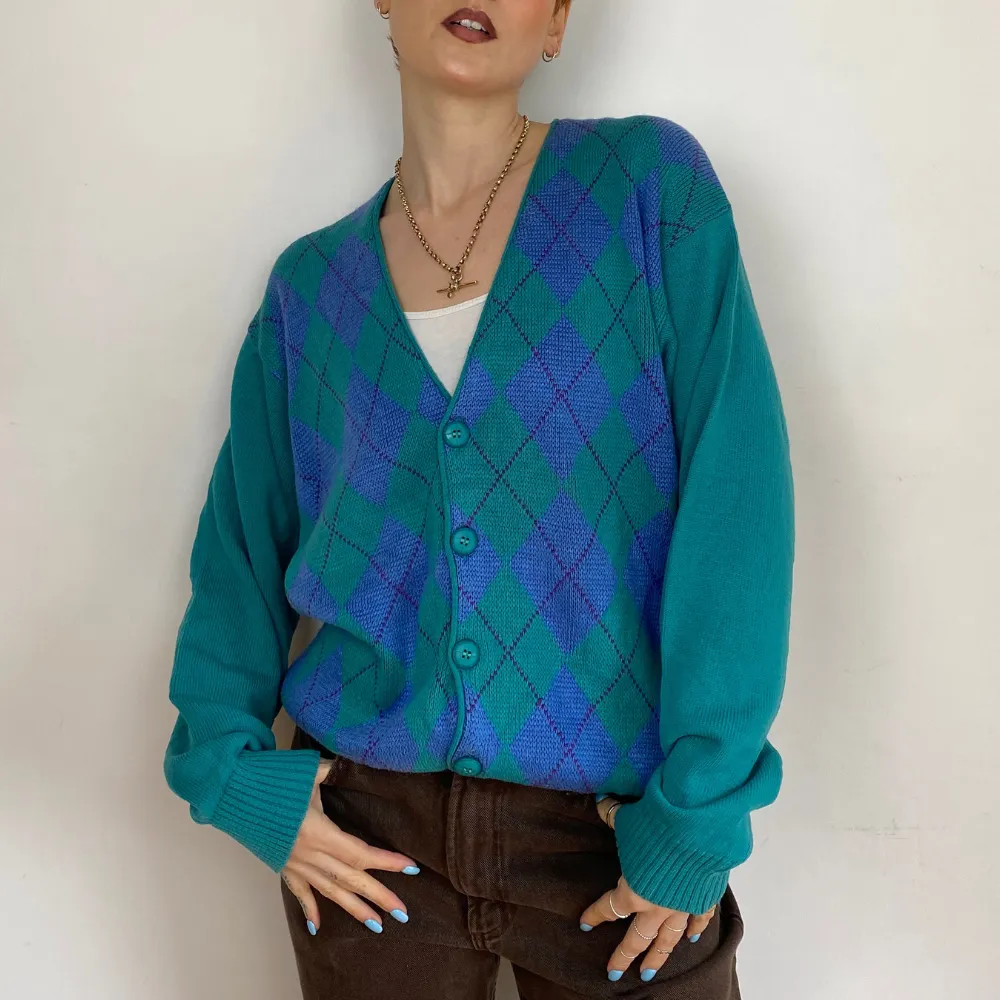 Argyle Cardigan - MEDIUM
