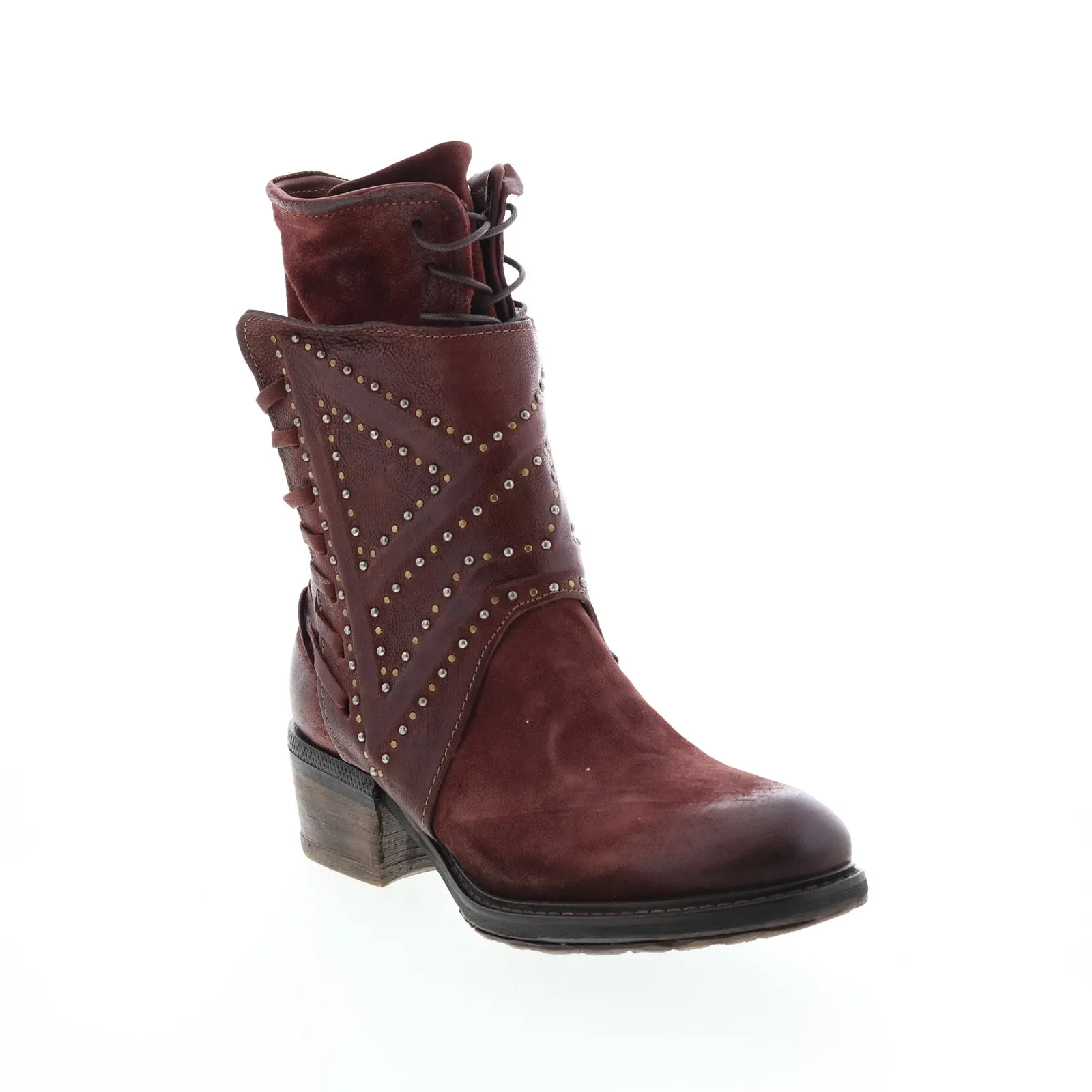A.S.98 Callhoun A22208-101 Womens Burgundy Leather Casual Dress Boots