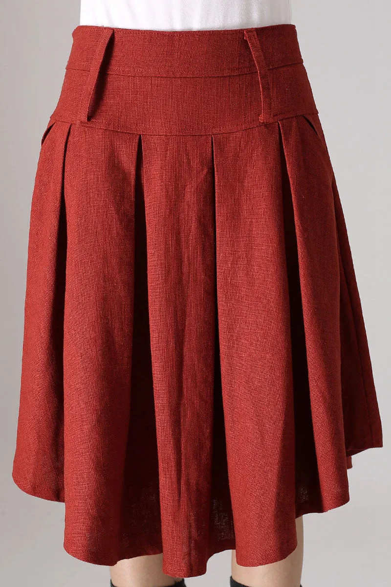 Asymmetrical Pleated A line skirt  0852#