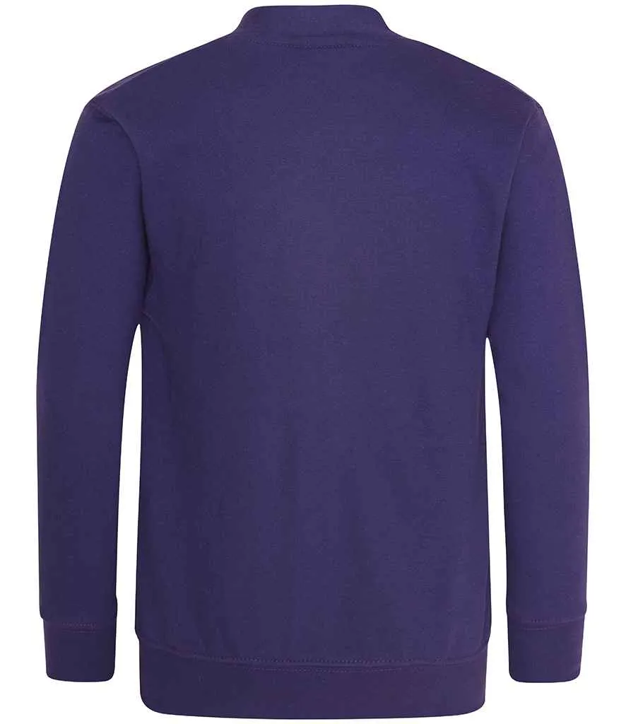 AWDis Academy Kids Sweat Cardigan | Purple