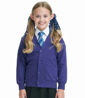 AWDis Academy Kids Sweat Cardigan | Purple
