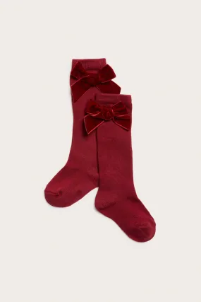 Baby red knee-high socks