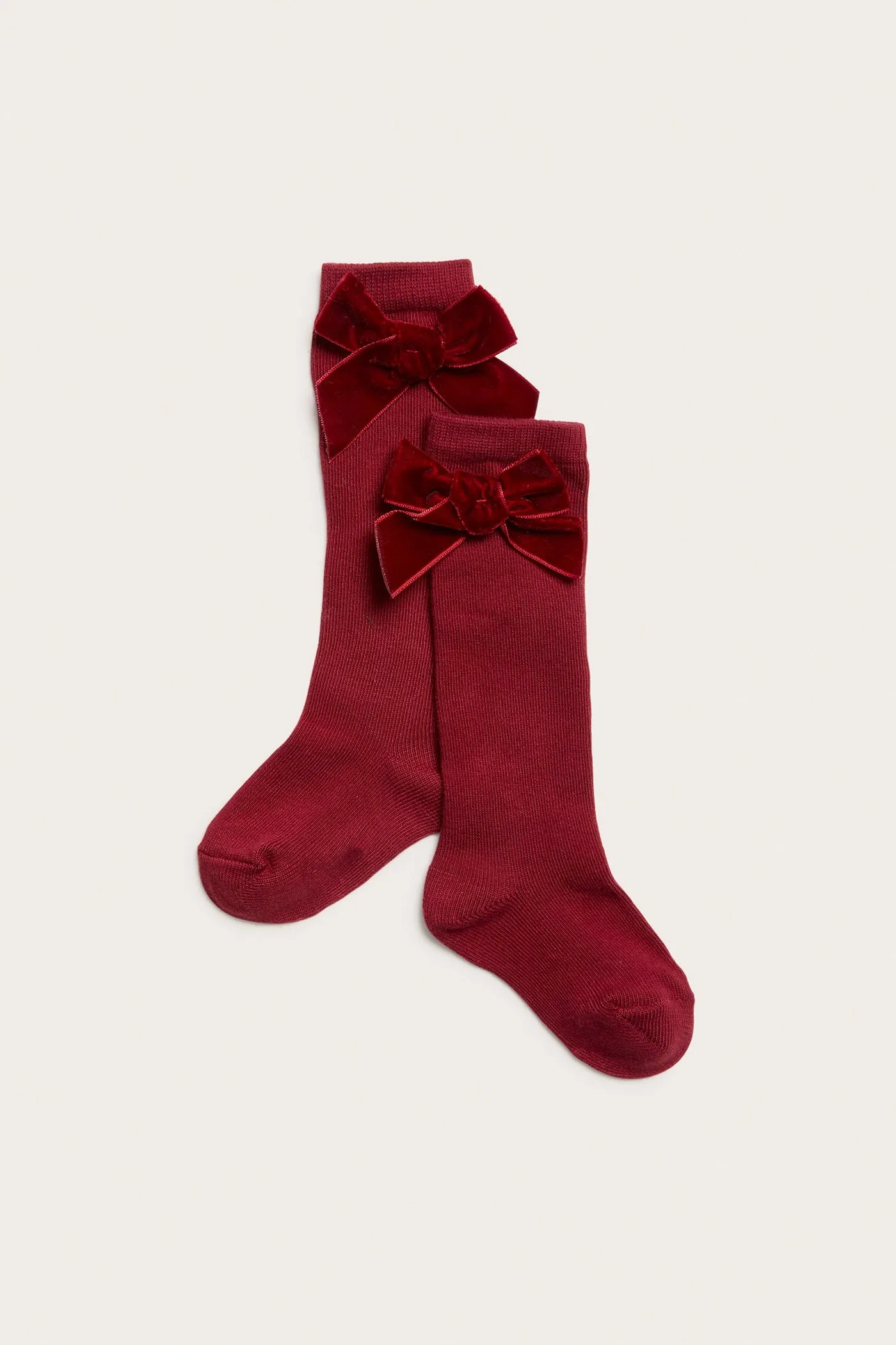 Baby red knee-high socks