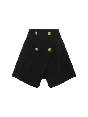 Balmain   Wool grain de poudre mini skirt 