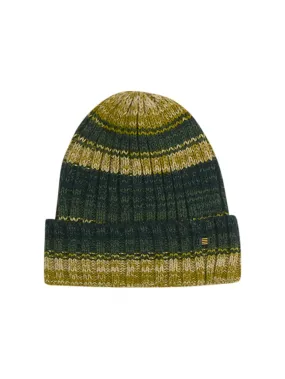 Beenie  Rib Stripe Knit | Dark Green