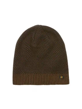 Beenie Zig Zag Jacquard Knit | Brown