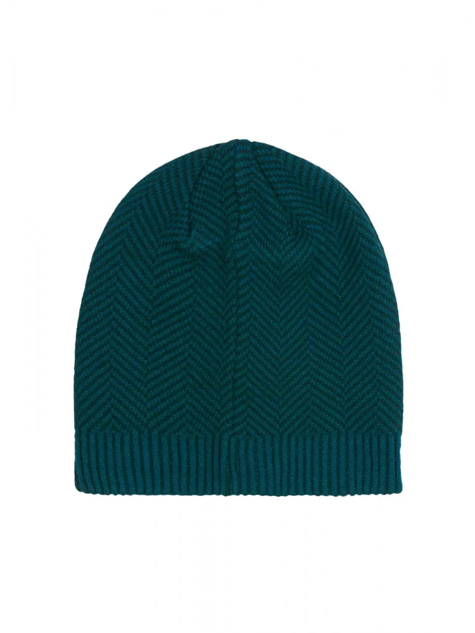 Beenie Zig Zag Jacquard Knit | Ocean