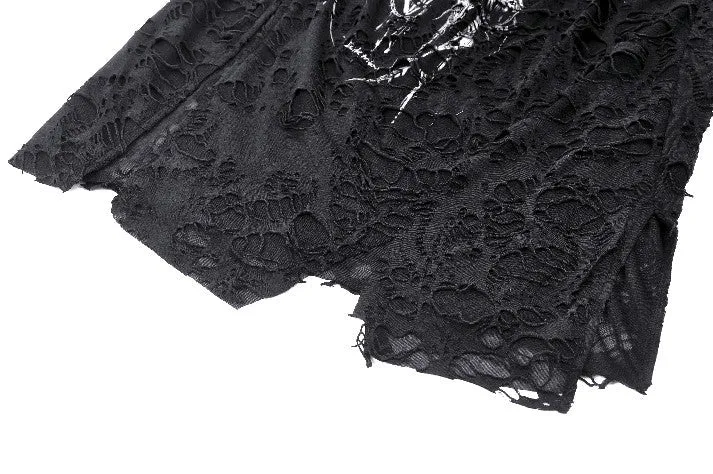 Black Distressed Graphic Tank Top TW582