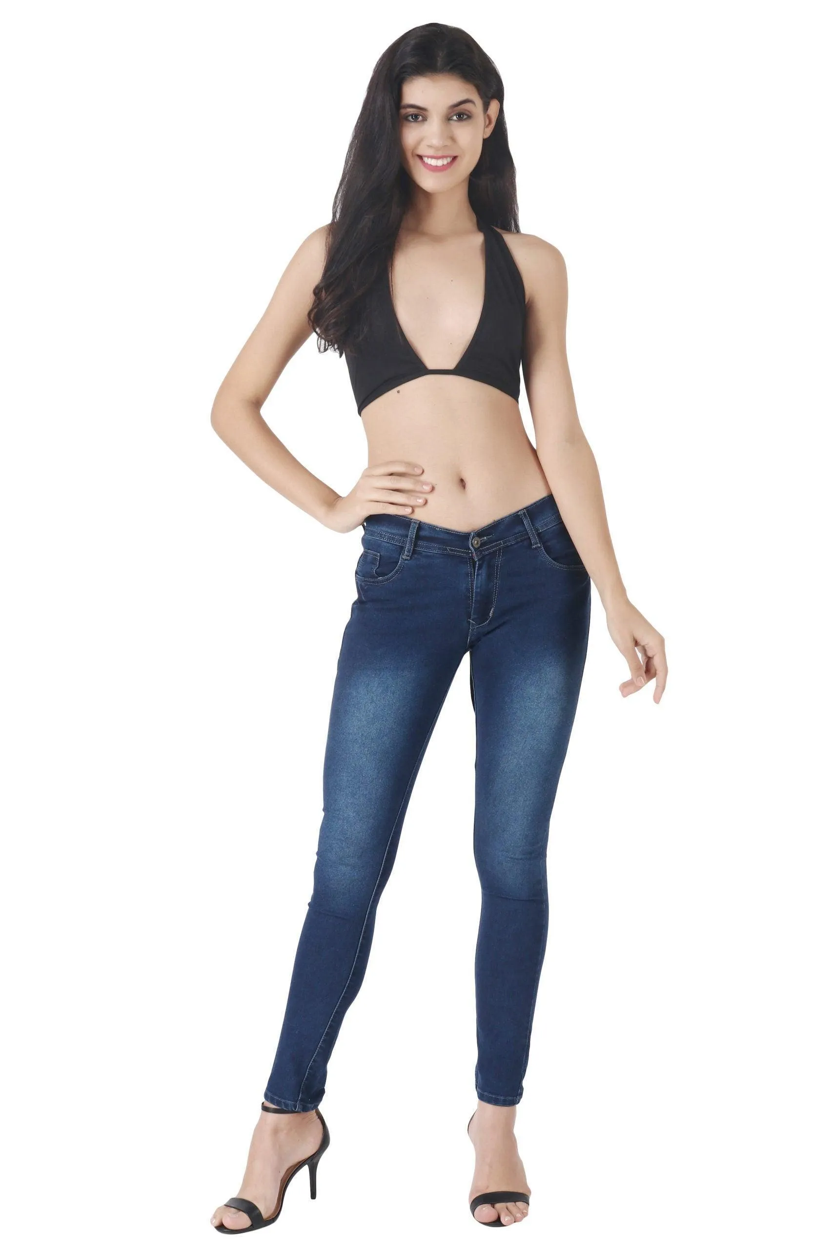 Black Solid Adjustable Front Backless Tie Top