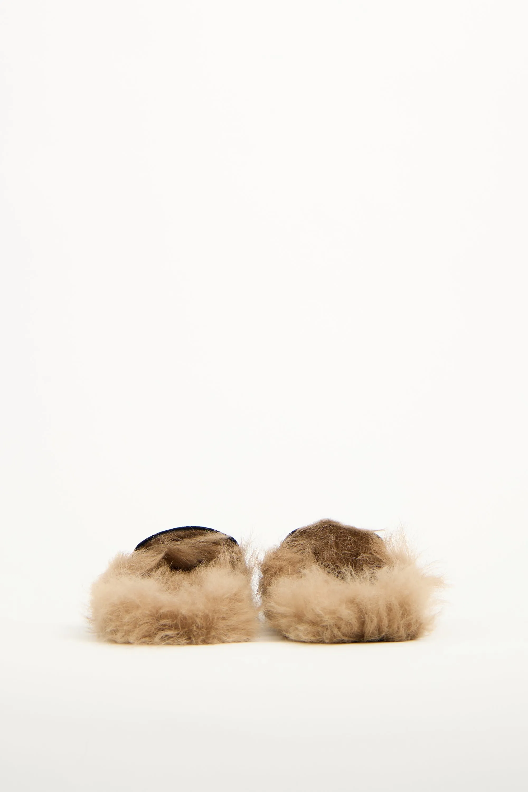 Black Velvet Fur Princetown Mule