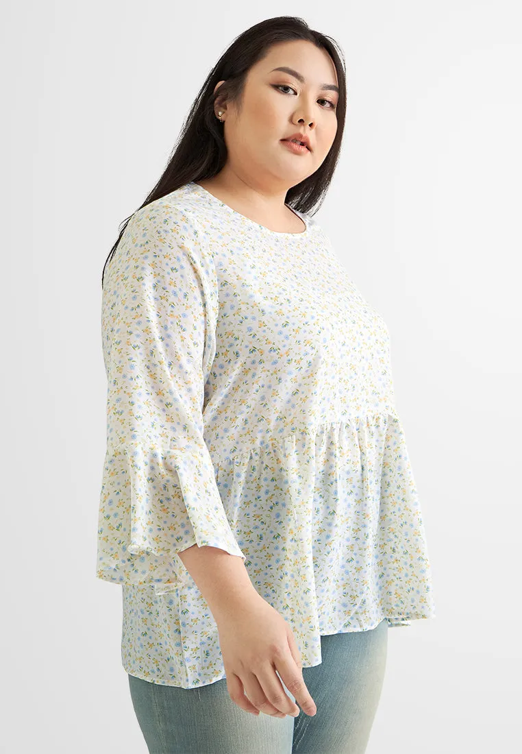 Blake Bell Sleeve Printed Blouse