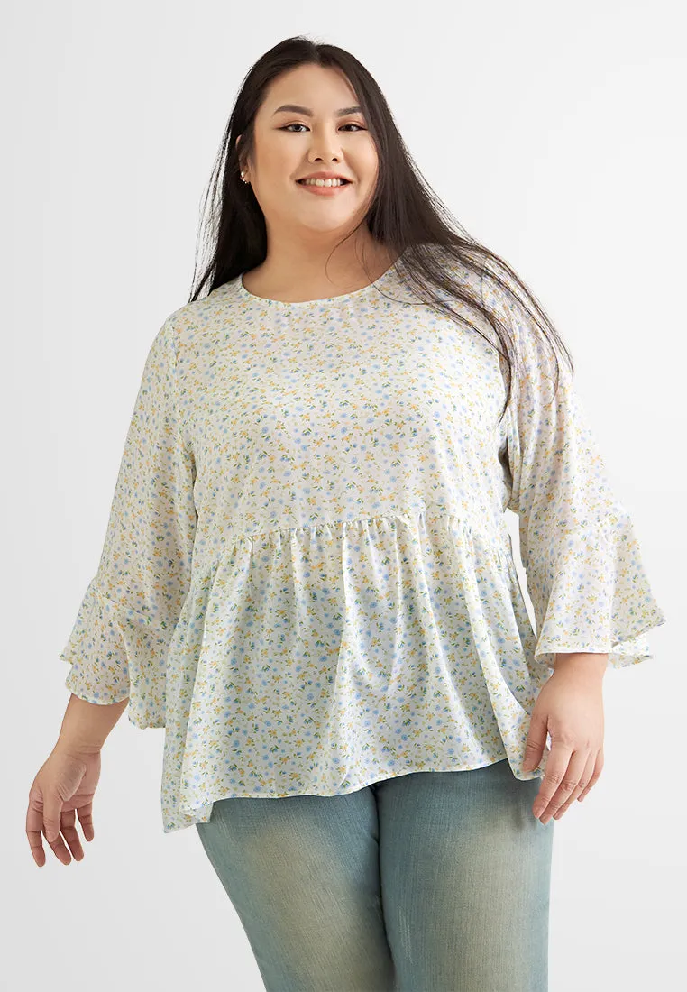Blake Bell Sleeve Printed Blouse