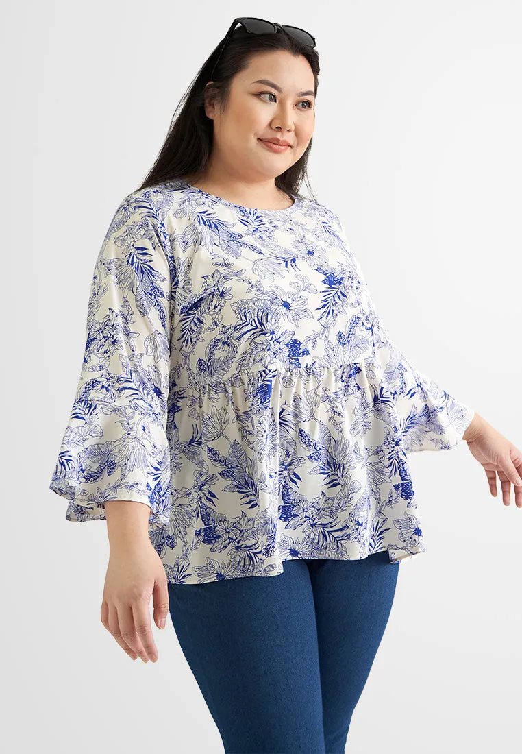 Blake Bell Sleeve Printed Blouse