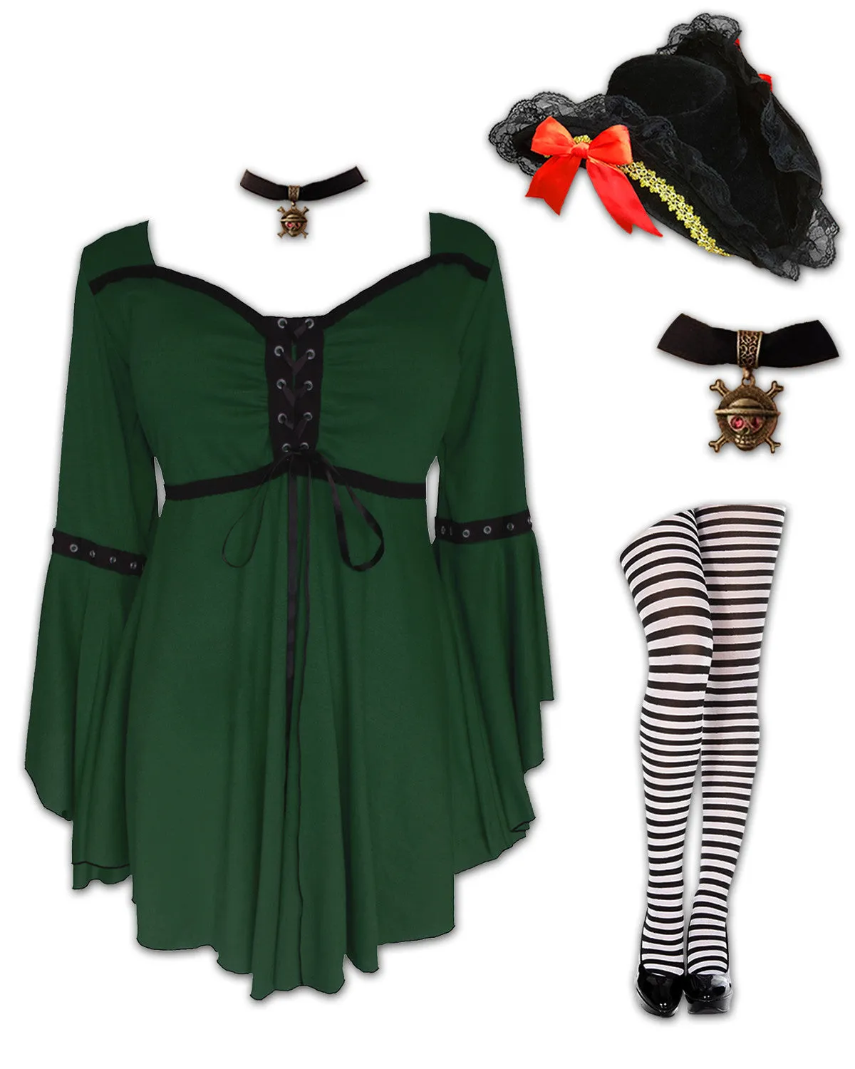 Buccaneer Pirate Costume with Ofelia Top, Envy