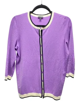 Cardigan By Talbots In Purple & White, Size: M
