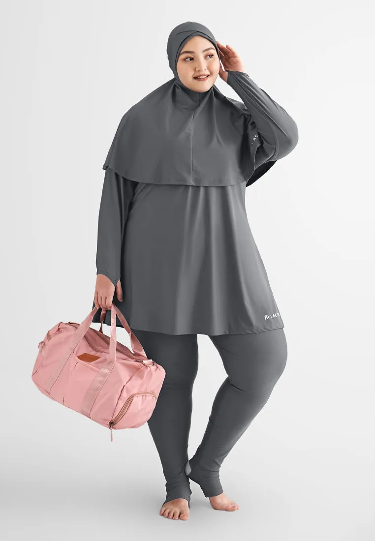 Charlene Modest Long Swimcap - Black
