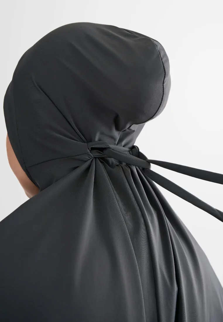 Charlene Modest Long Swimcap - Black