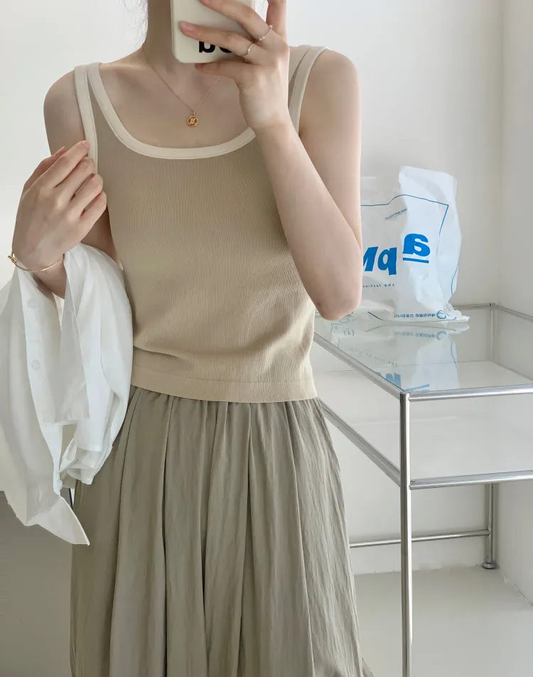 Colorblock padded tank top (preorder/ 7 colours)