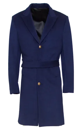 DEEP NAVY FITTED 6X6 BUTTON DOUBLE BREASTED WOOL PEACOAT W/ GOLD HARDWARE