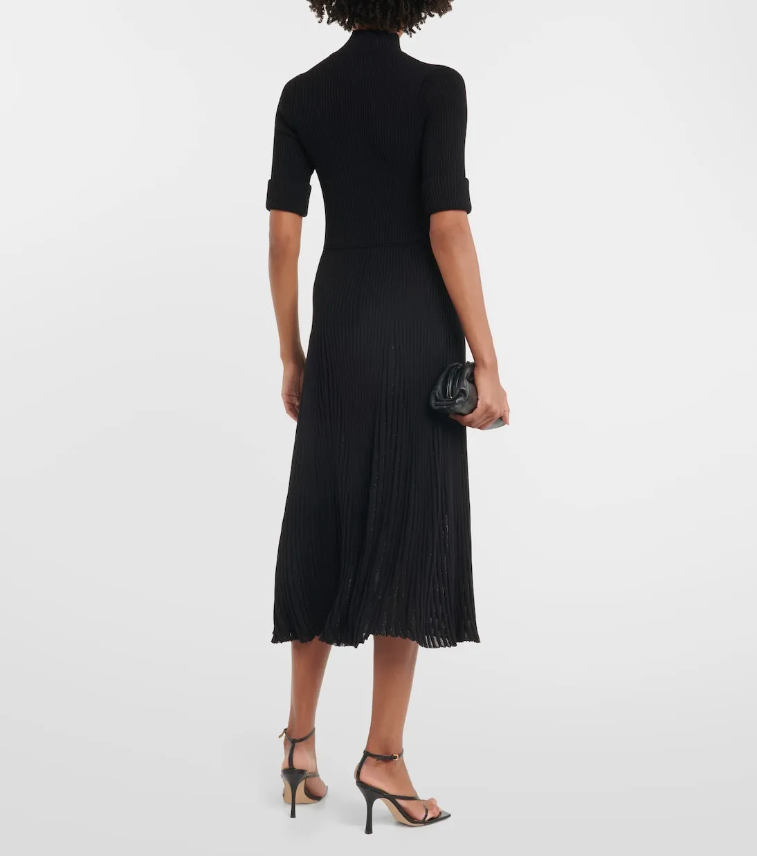 Dorothee Schumacher Pleated Knit Midi Dress, Black