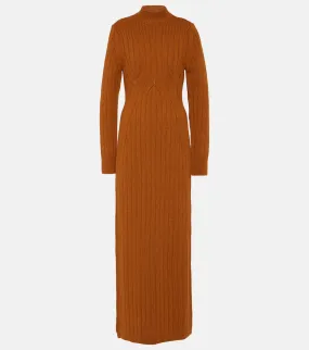 Dries Van Noten cable knit teagan maxi dress, orange
