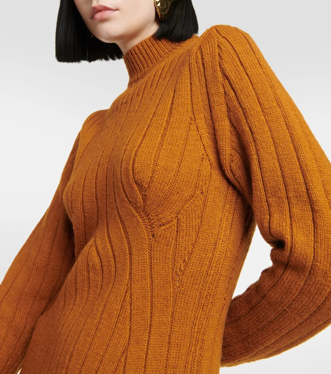Dries Van Noten cable knit teagan maxi dress, orange