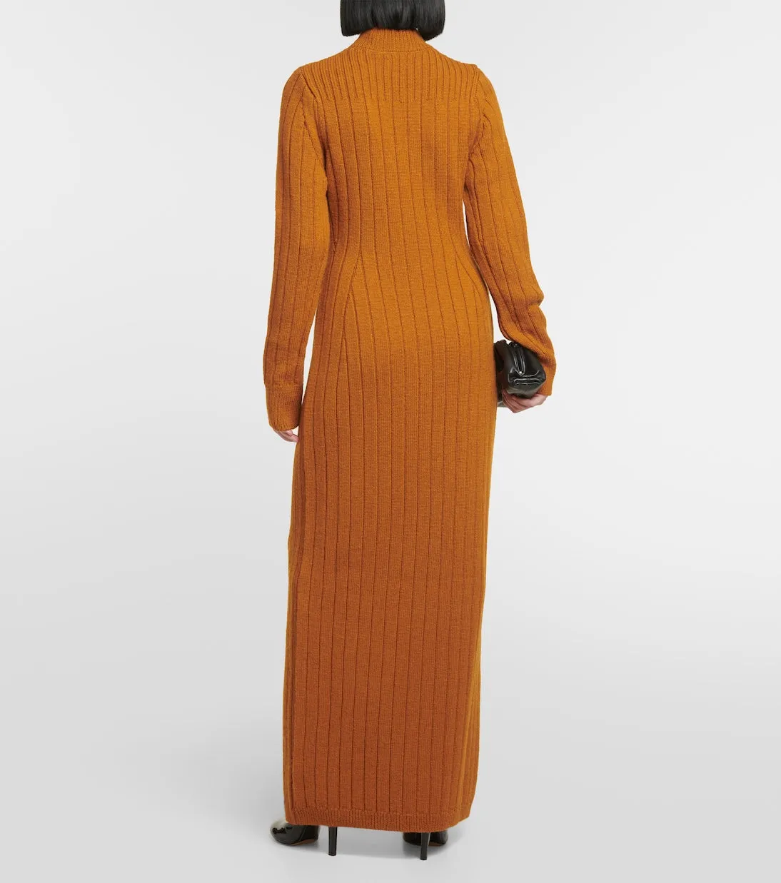 Dries Van Noten cable knit teagan maxi dress, orange