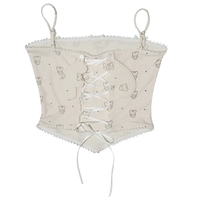 DTD Angel Tears Coquette Core Set with crop top and mini skirt