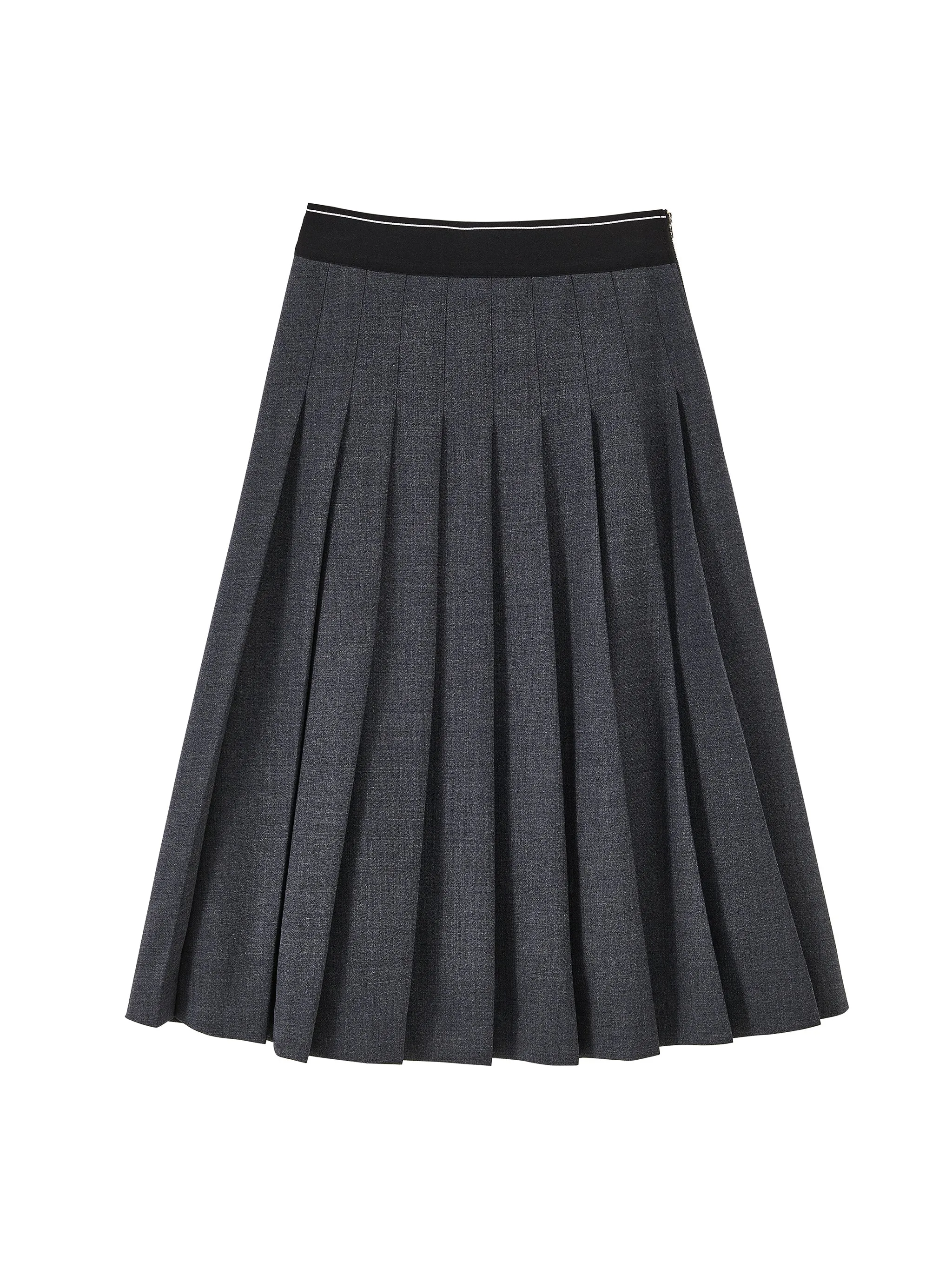 Elastic Waist Pleated Skirt