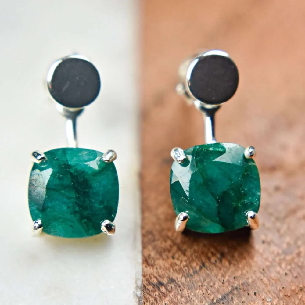 Emerald Jacket Dangle Earrings